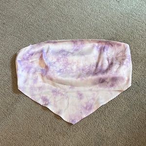 Strapless silk tie top